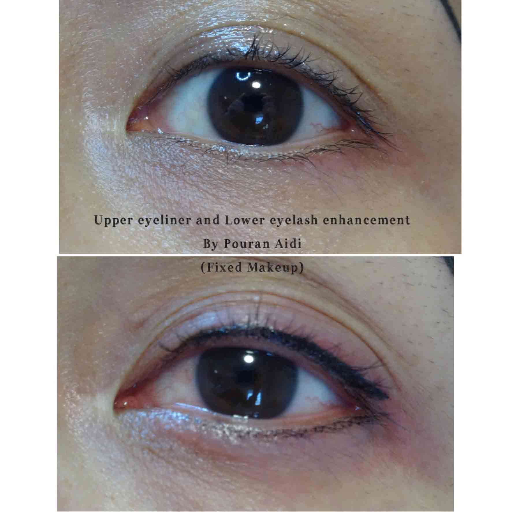 Before and After of a Permanent Eyeliner Enhancement